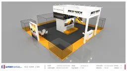 40x40 Island booth design by Exhibit-Rentals